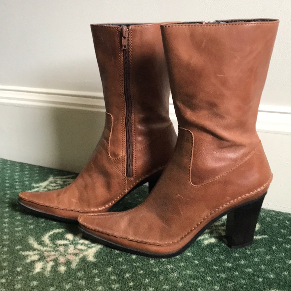 Nine West pointed toe leather boots